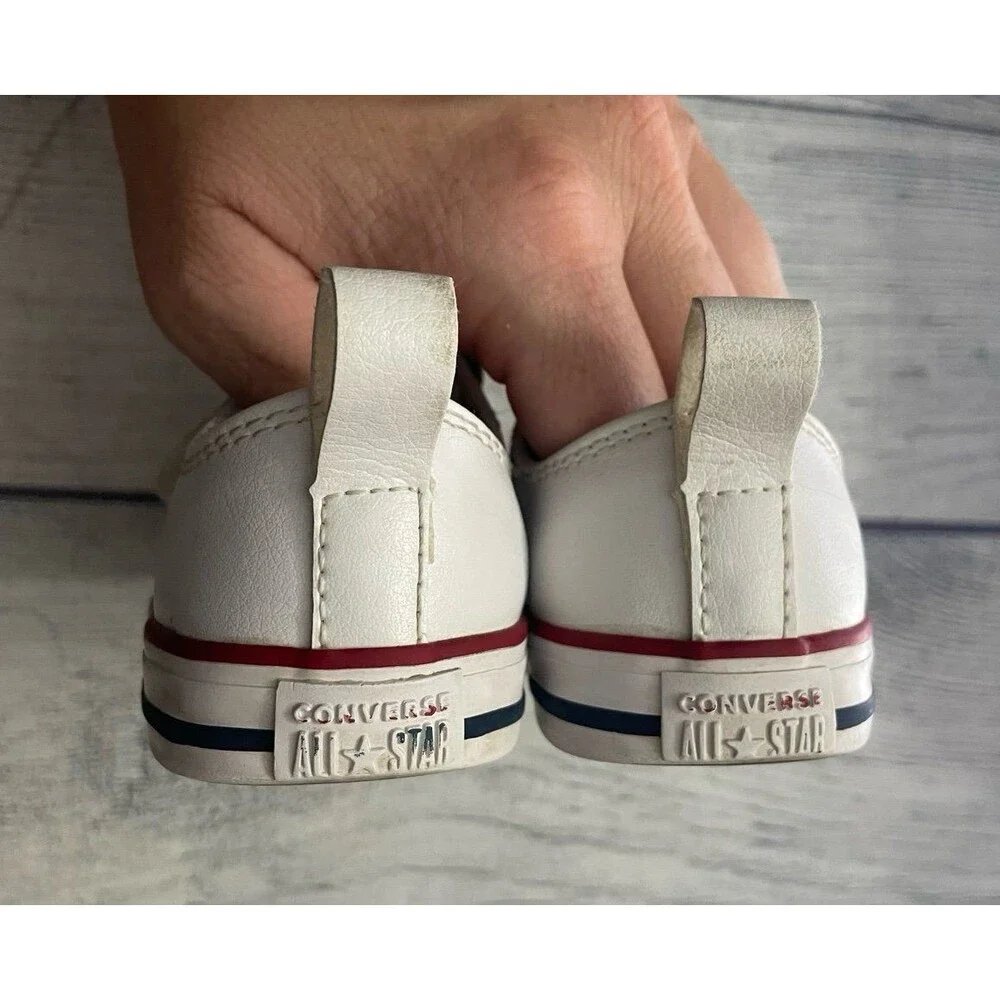 White Converse All Stars Toddler Shoes, Size 9